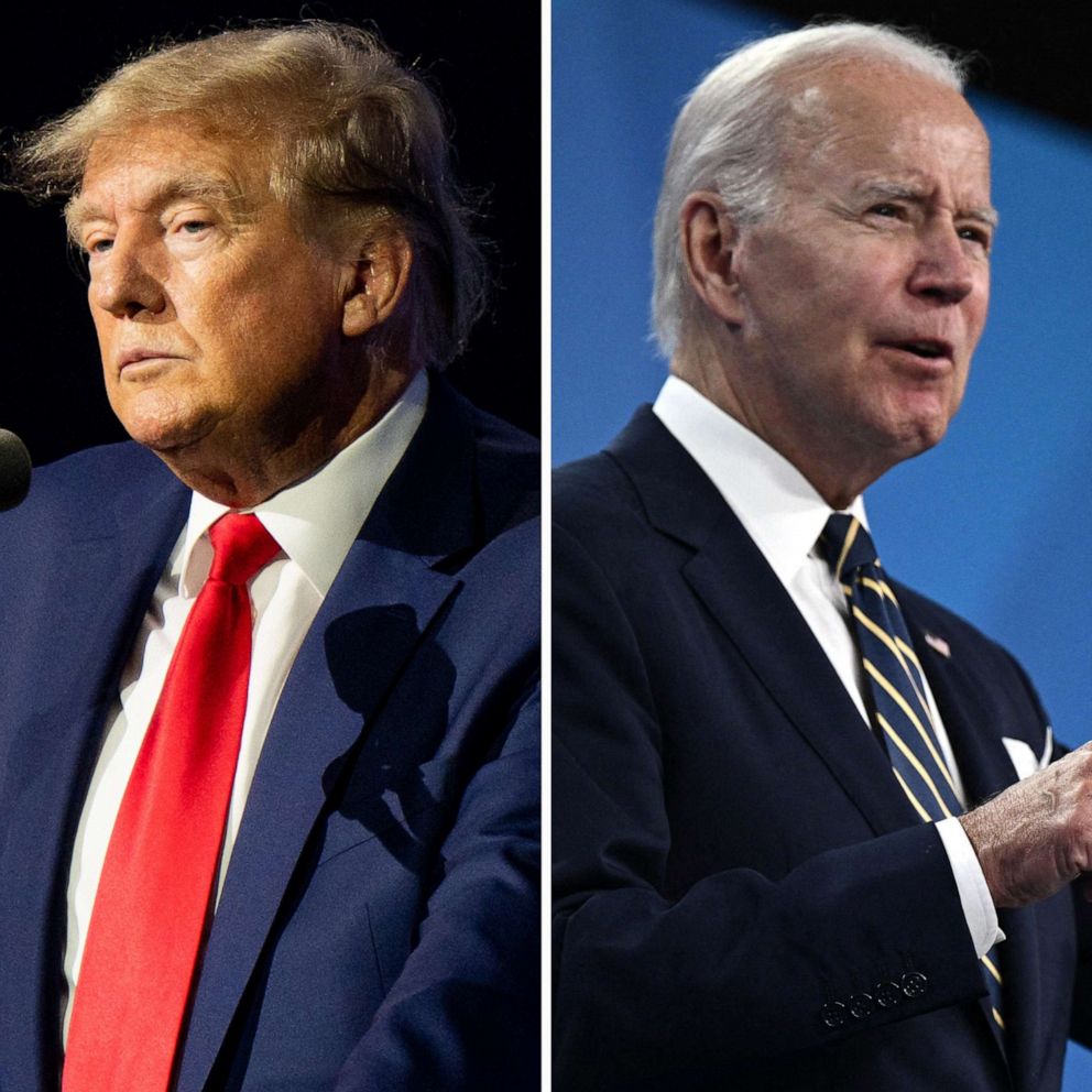 PHOTO: Former President Donald Trump and President Joe Biden are seen in a composite file image.