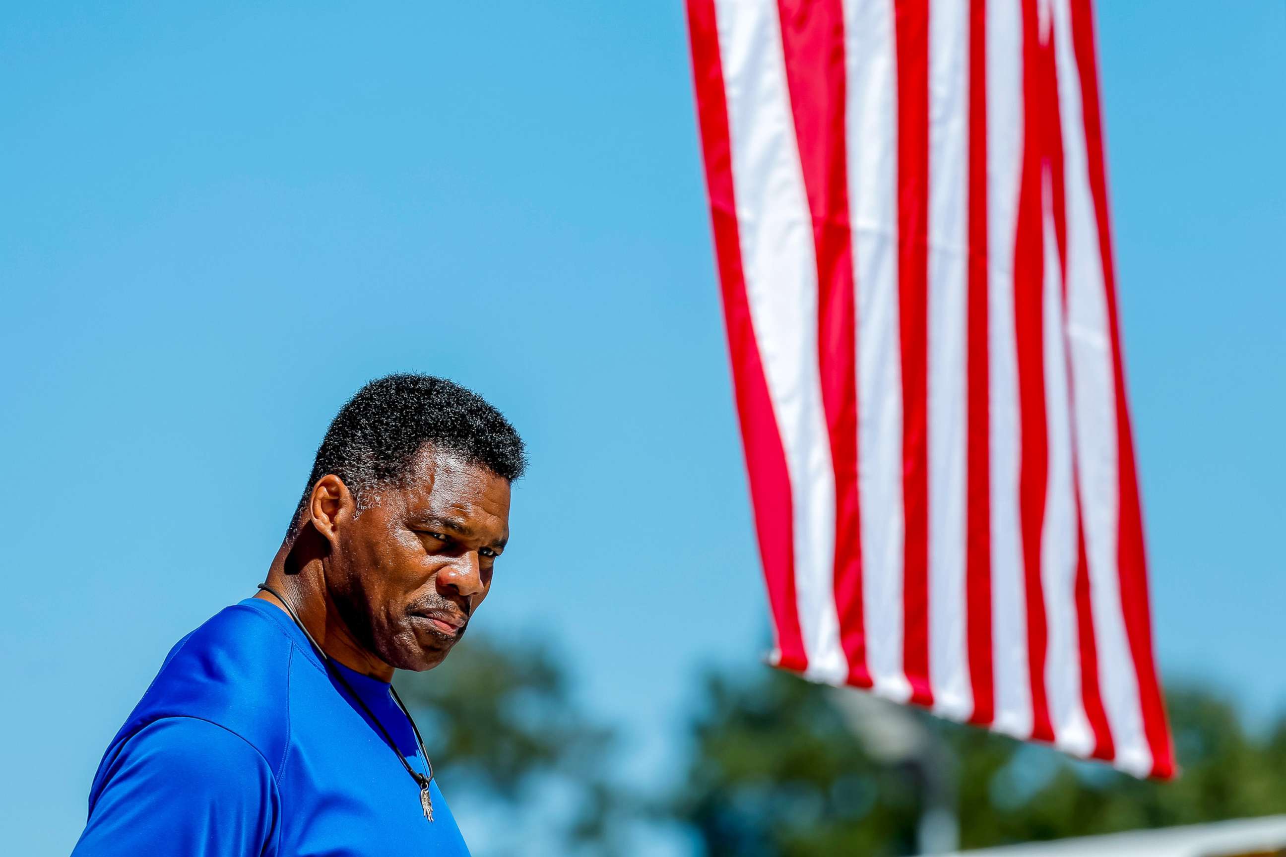 PHOTO: Georgia Republican Senate candidate Herschel Walker speaks during a campaign event in Wadley, Ga., Oct. 6, 2022.