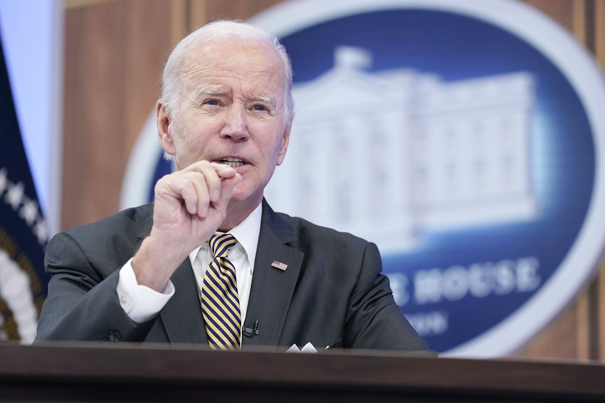 PHOTO: President Joe Biden speaks about infrastructure in the South Court Auditorium on the White House complex in Washington, Oct. 19, 2022.