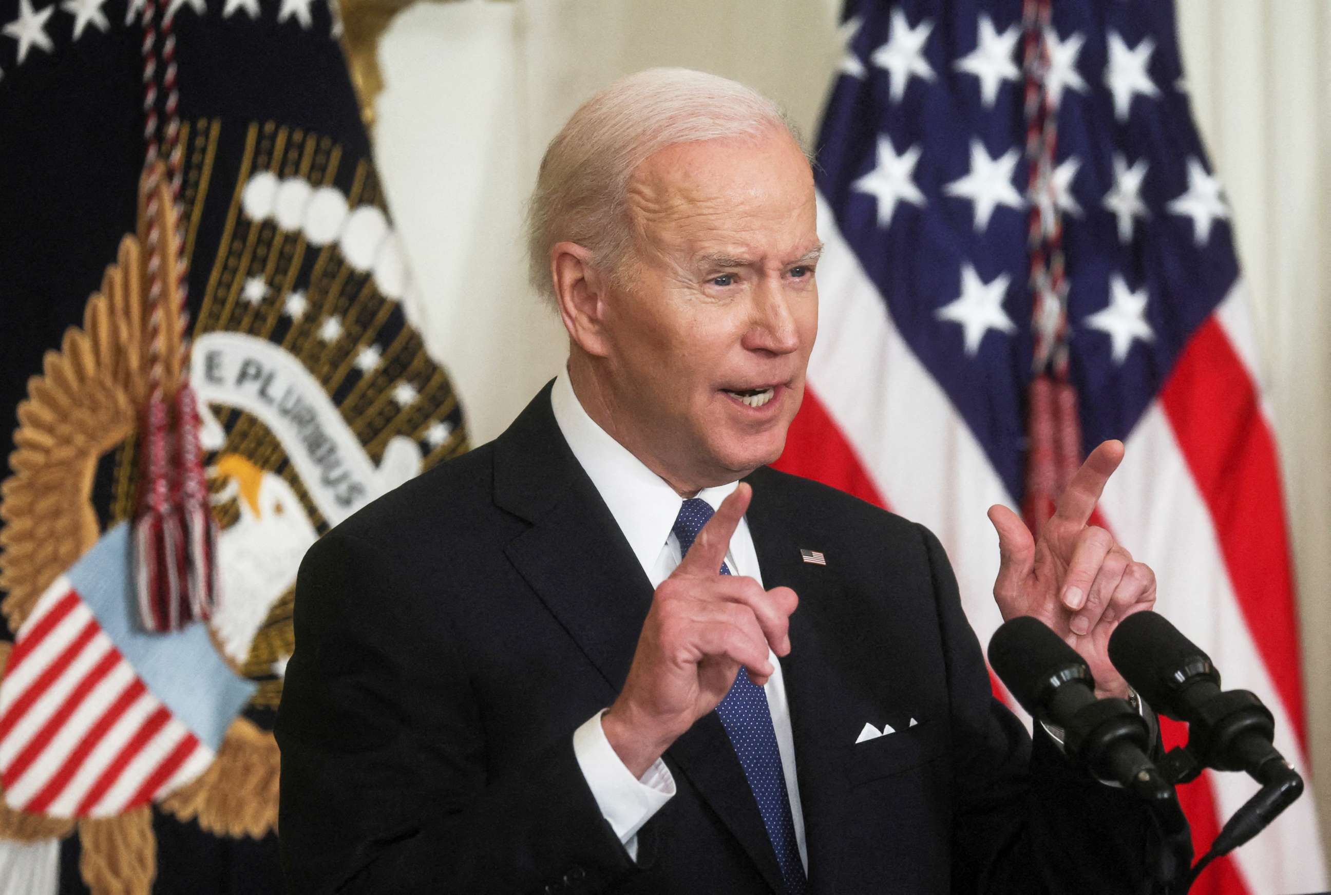 PHOTO: President Joe Biden delivers remarks on the Affordable Care Act and Medicaid, in the East Room  at the White House in Washington, April 5, 2022.