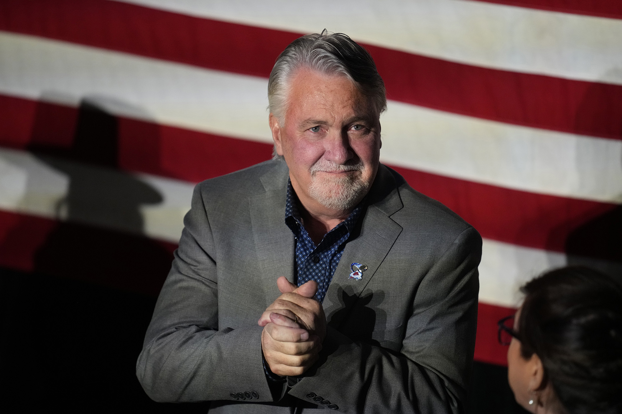 PHOTO: Joe O'Dea, Republican nominee for the U.S. Senate seat, speaks during a primary election night watch party in Denver, June 28, 2022. 