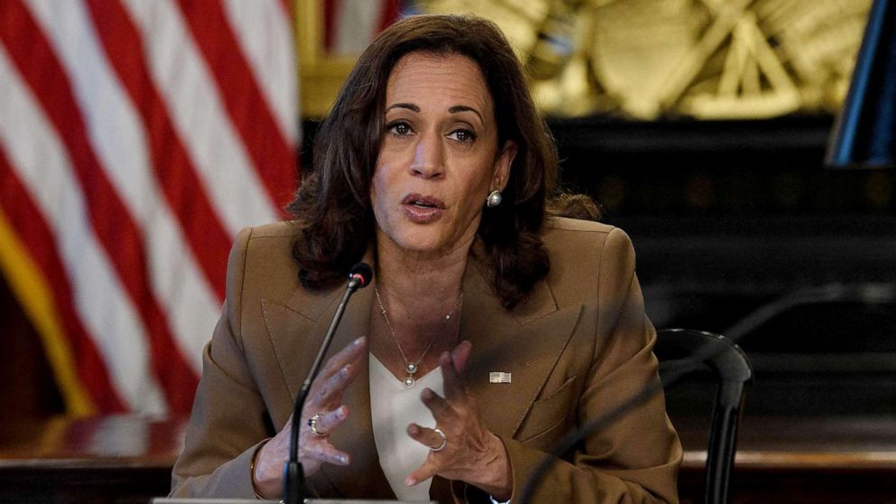 PHOTO: Vice President Kamala Harris speaks during a meeting at the White House in Washington, June 23, 2022.