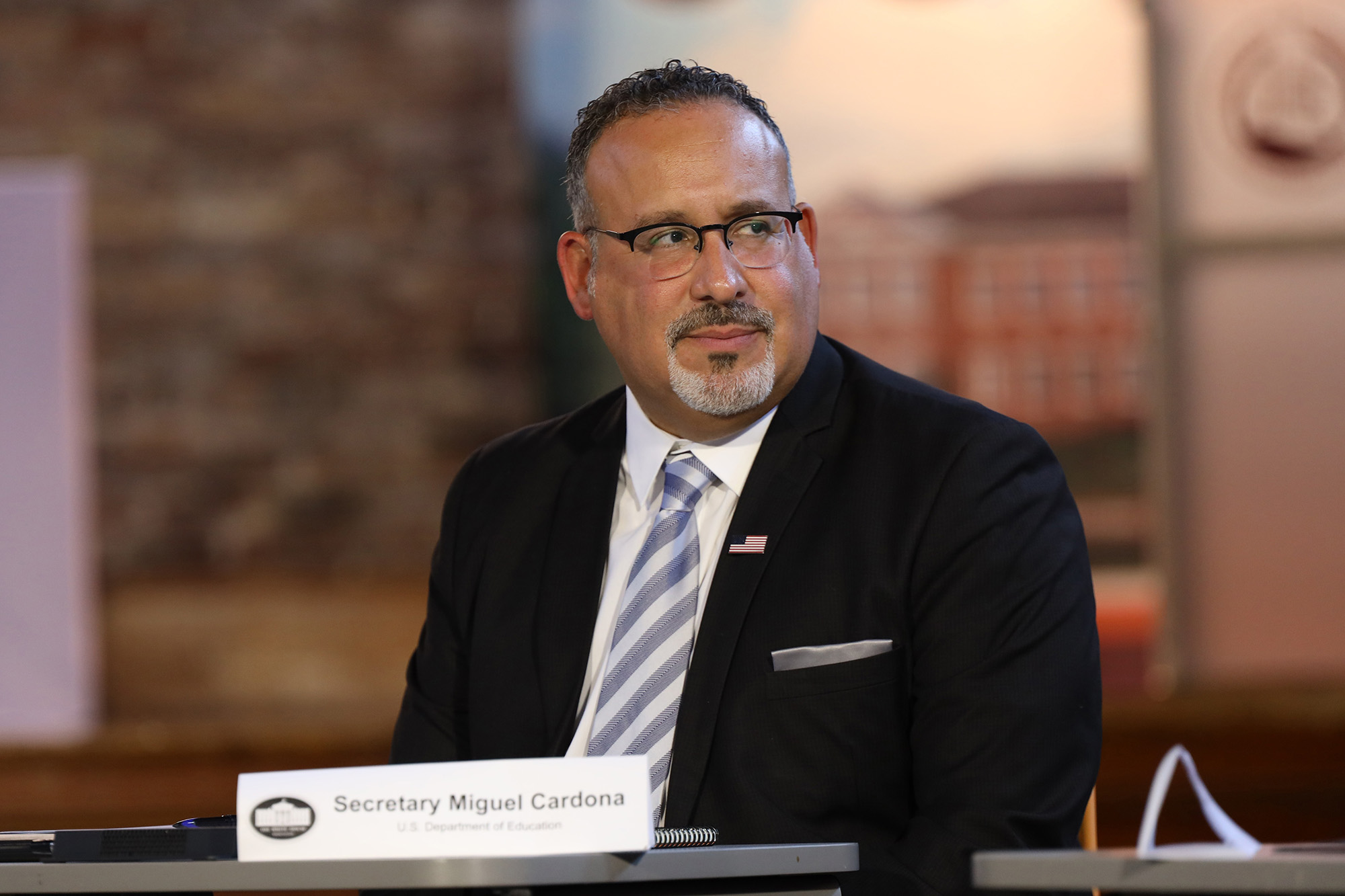 PHOTO: U.S. Secretary of Education Miguel Cardona attend a panel discussion in Orangeburg, S.C., Sept. 20, 2022.