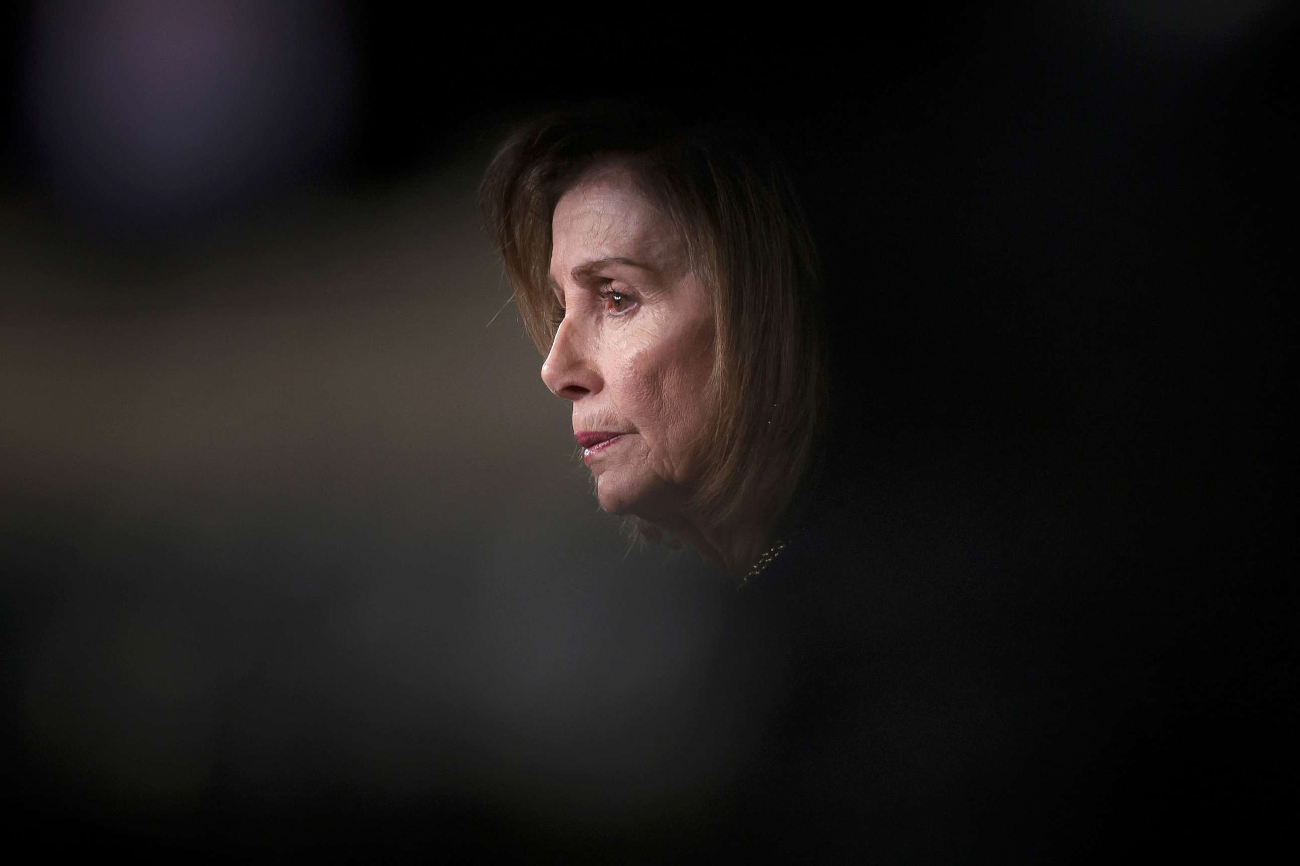 PHOTO: Speaker of the House Nancy Pelosi answers questions during her weekly press conference in Washington, March 31, 2022.