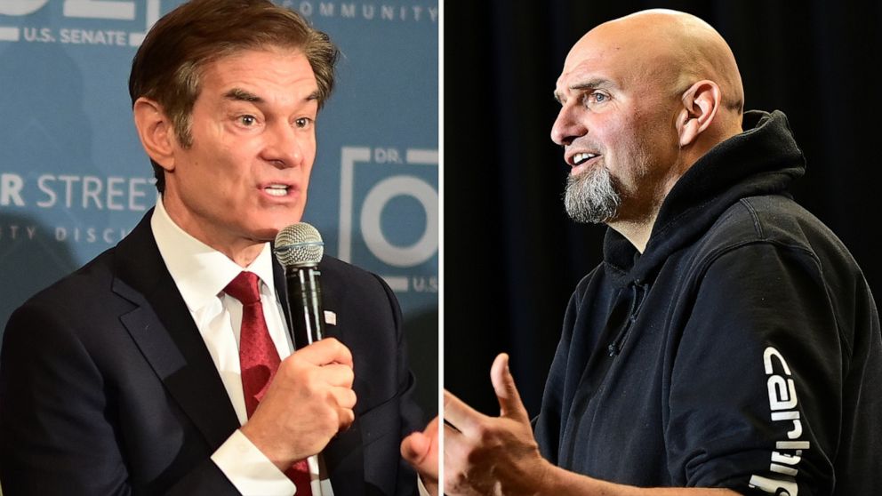 PHOTO: Mehmet Oz and John Fetterman are seen in composited file images.