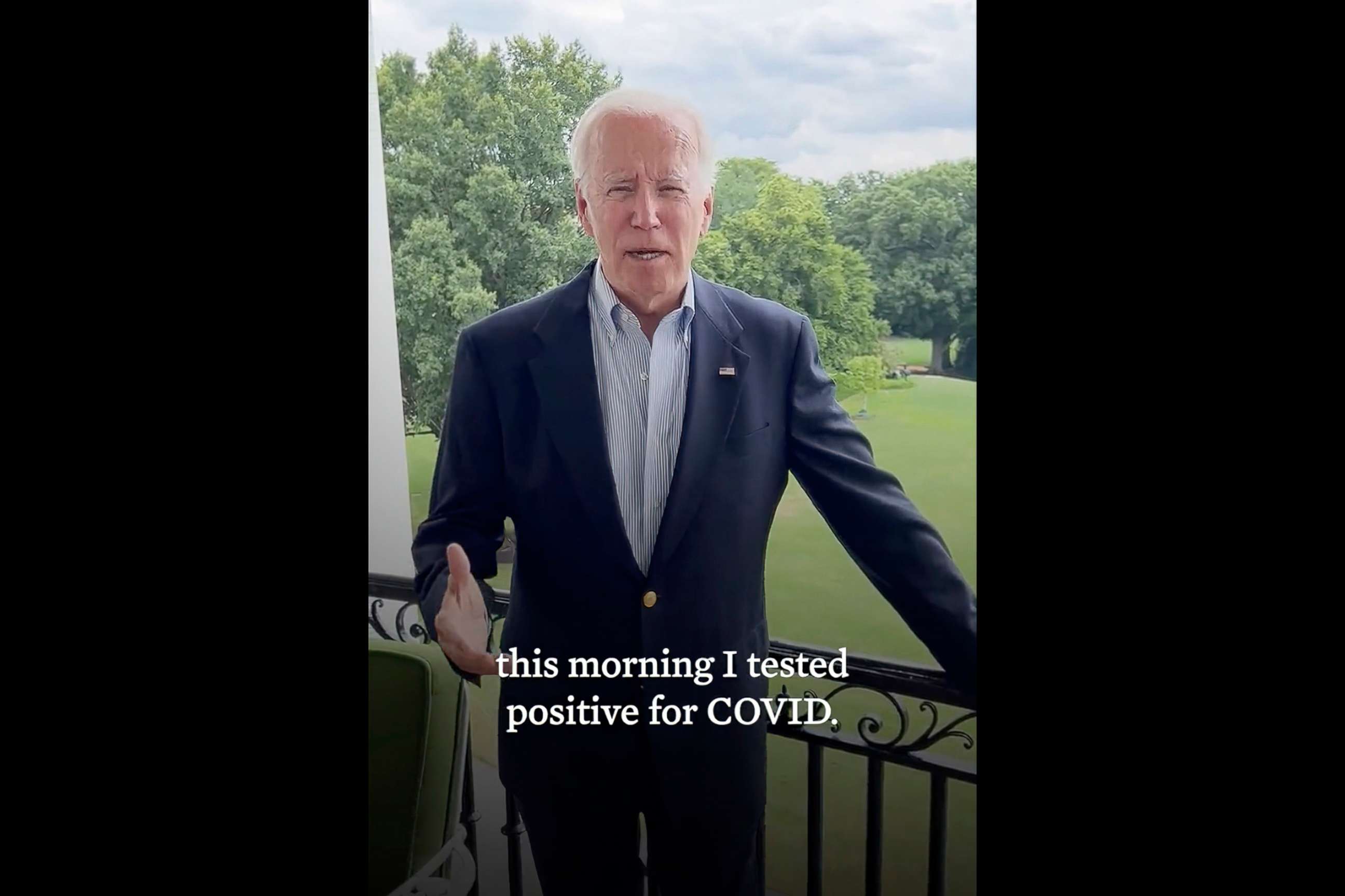 PHOTO: President Joe Biden speaks in from the White House in a video released on July 21, 2022, in Washington. 