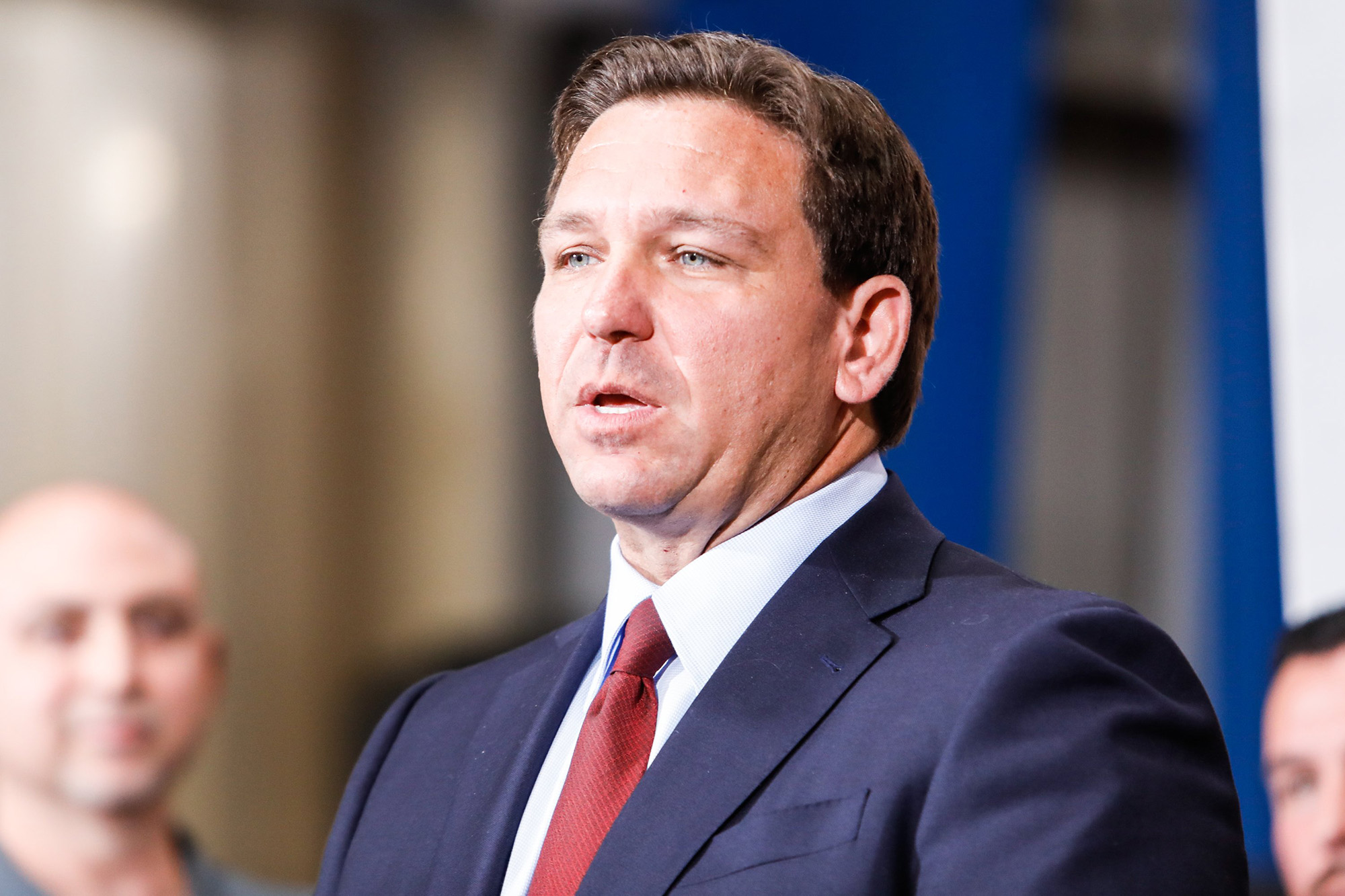 PHOTO: Gov. Ron DeSantis speaks during a campaign event in Tampa, Fla., Oct. 21, 2022.