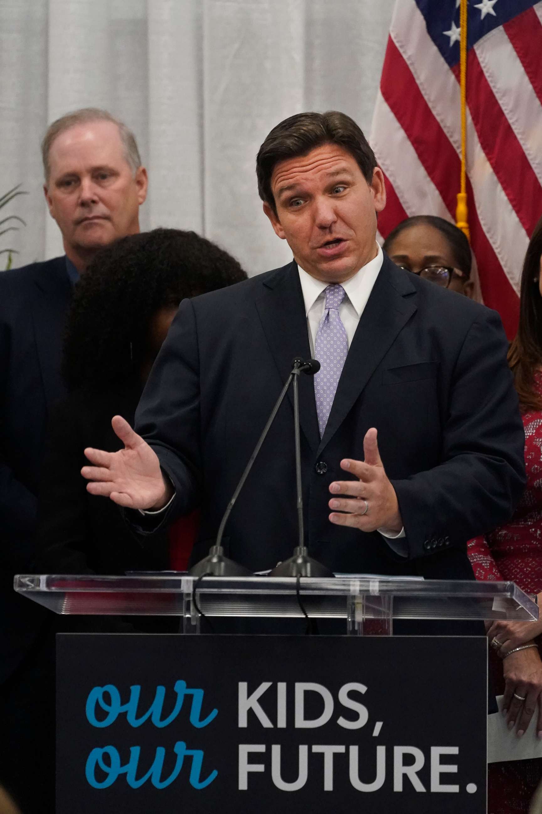 PHOTO: Florida Gov. Ron DeSantis speaks during a press conference in Miami, April 12, 2022.