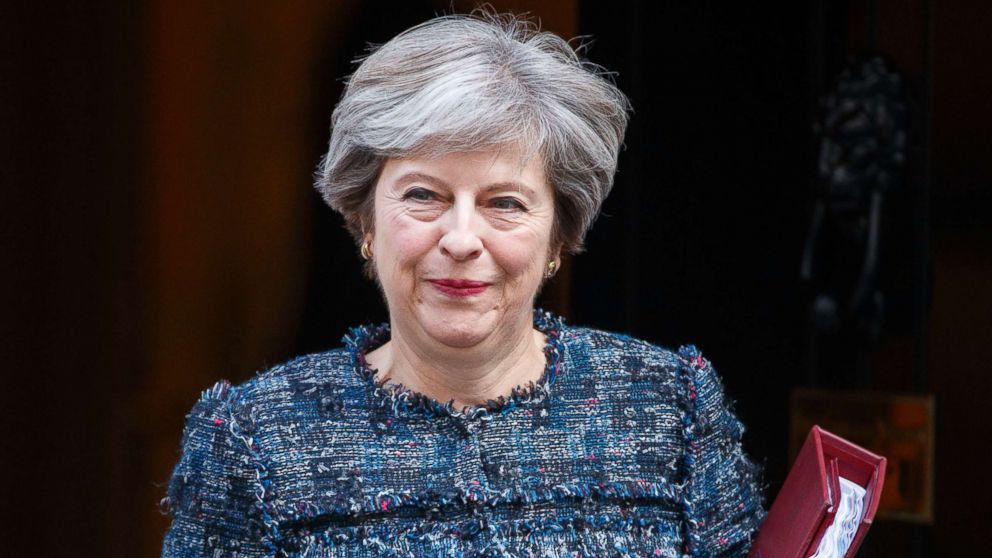 Britain's Prime Minister Theresa May leaves 10 Downing Street in central London, Sept. 13, 2017, on her way to the Houses of Parliament to speak at Prime Minister's Questions (PMQs).

