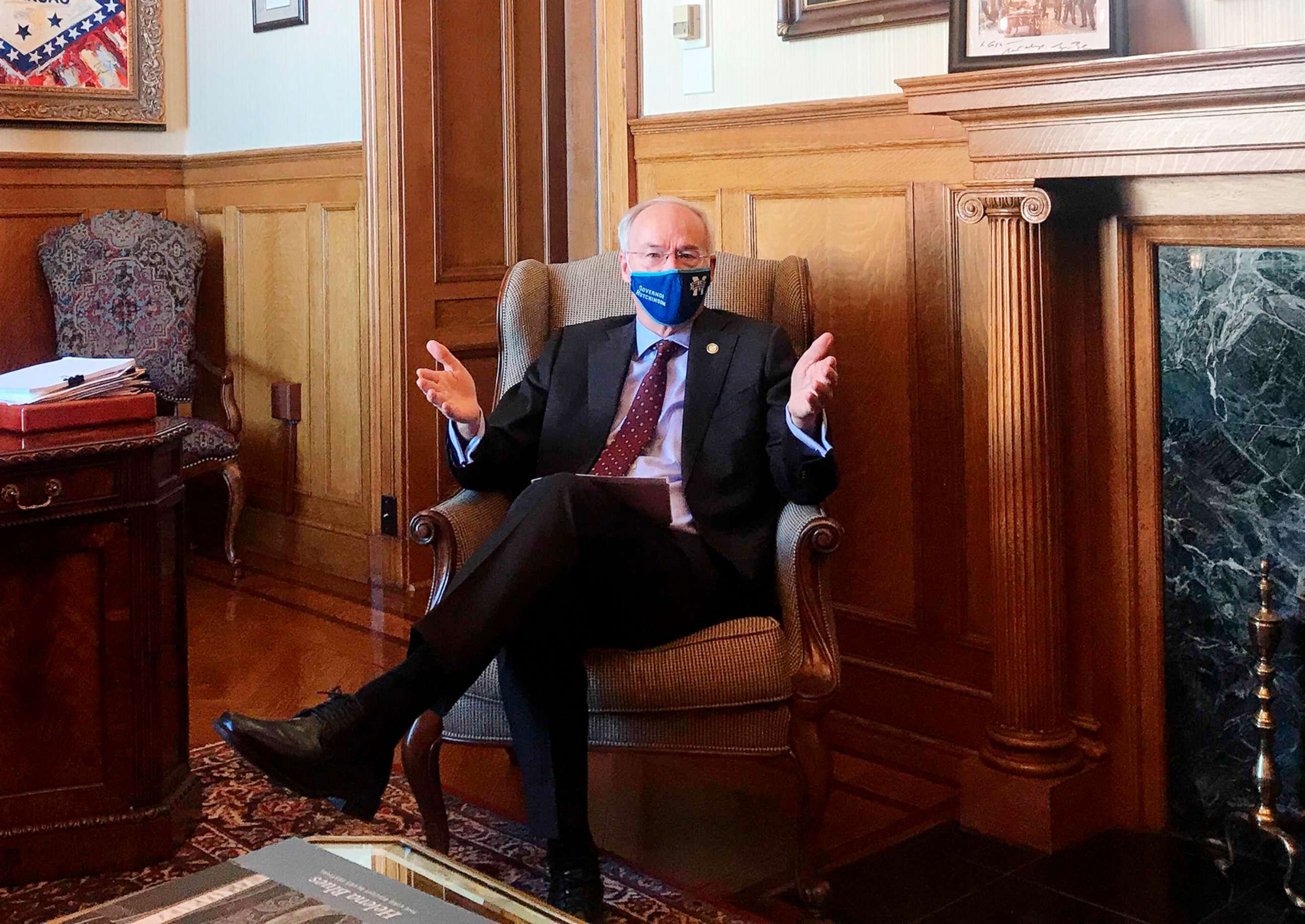 PHOTO: Arkansas Gov. Asa Hutchinson speaks in his office at the state Capitol in Little Rock, Ark., Jan. 4, 2021.