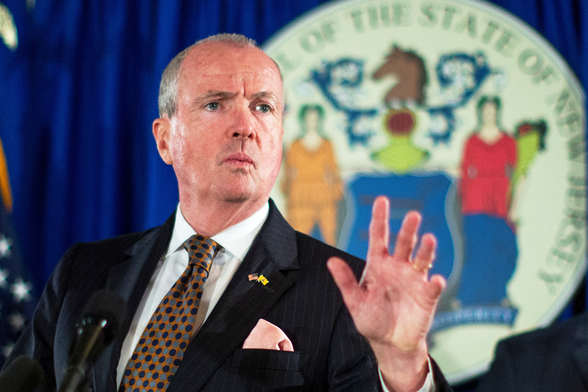 PHOTO: New Jersey Governor Phil Murphy speaks during a news conference in Trenton, N.J., Sept. 12, 2019.