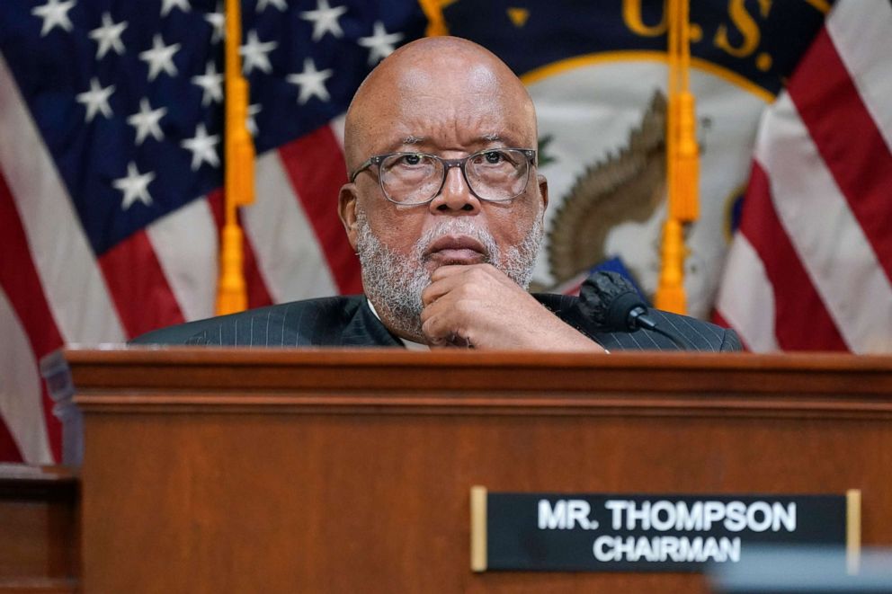 PHOTO: Rep. Bennie Thompson listens during a House select committee meeting on the Jan. 6 attack on the U.S. Capitol, July 12, 2022, in Washington, D.C.