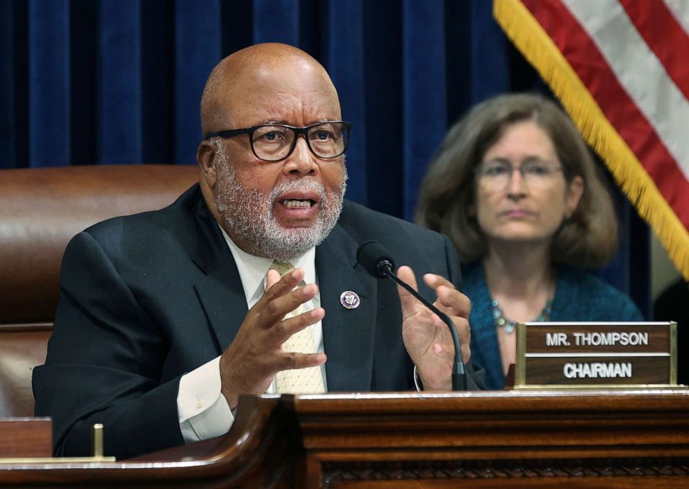 PHOTO: Chairman Rep. Bennie Thompson speaks during the House select committee hearing on the Jan. 6 attack on the U.S. Capitol, July 27, 2021.