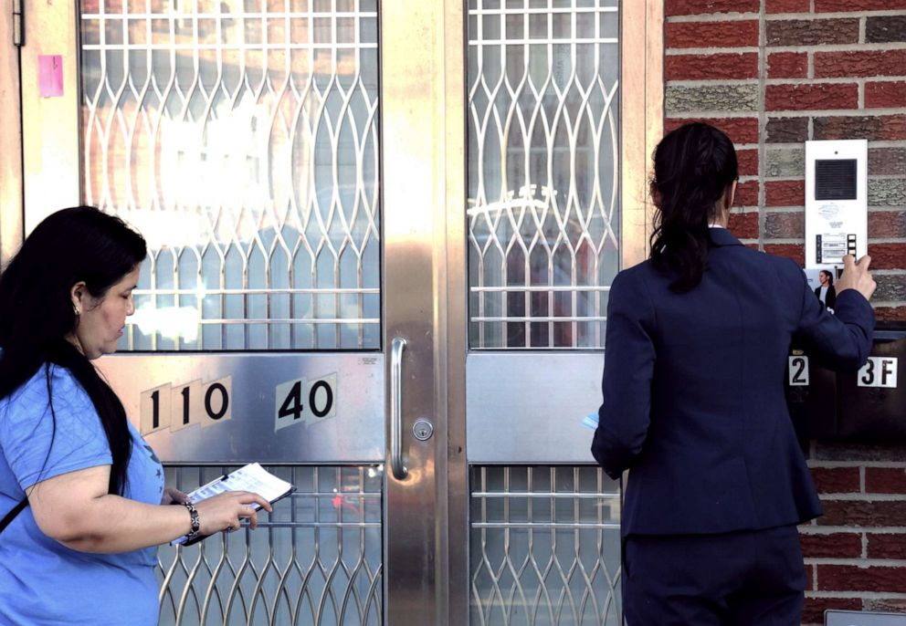 PHOTO: Tiffany Caban canvasses for votes in Queens, New York, June 21, 2019.