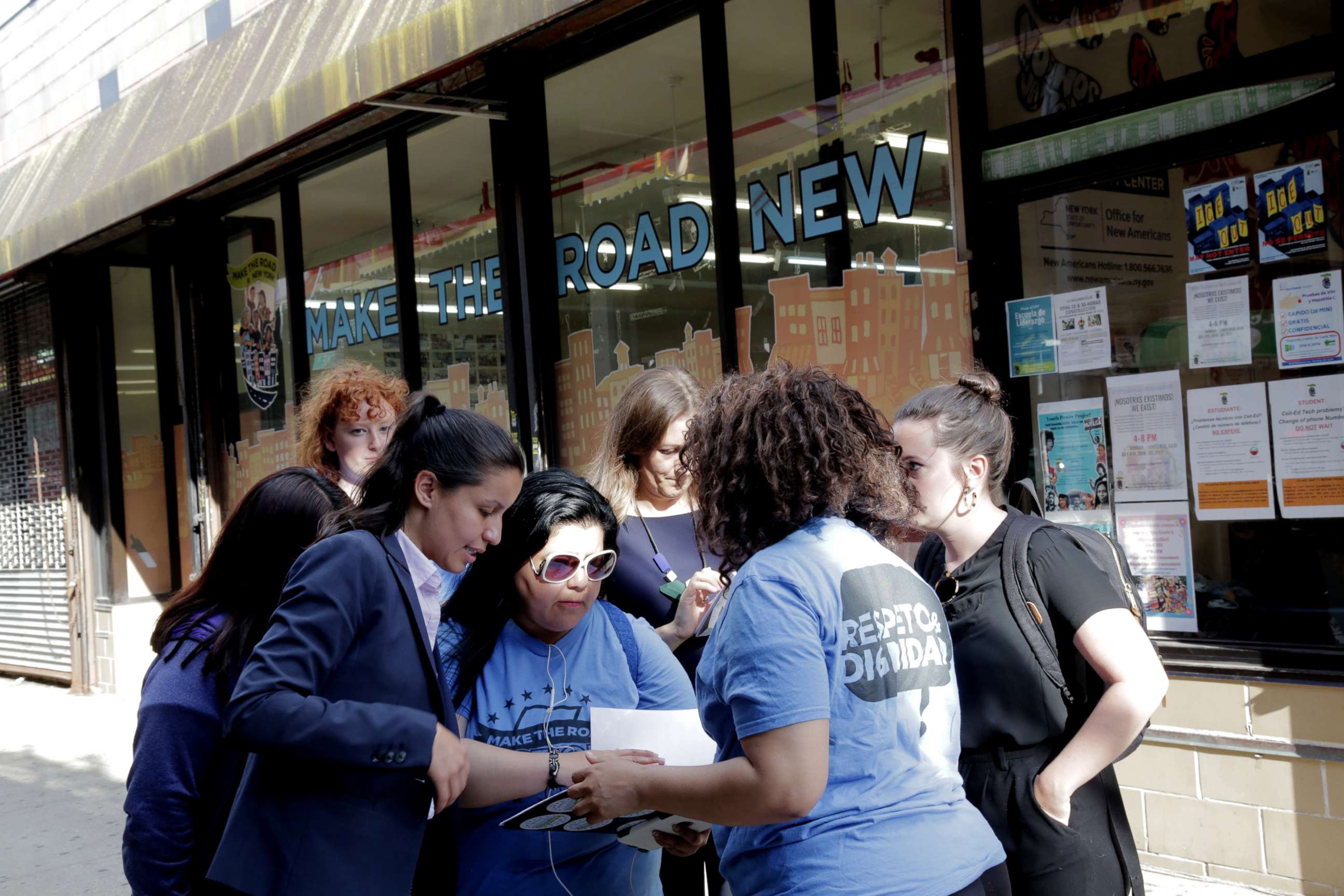 PHOTO: Tiffany Caban consults her campaign team in Queens, New York, June 21, 2019.