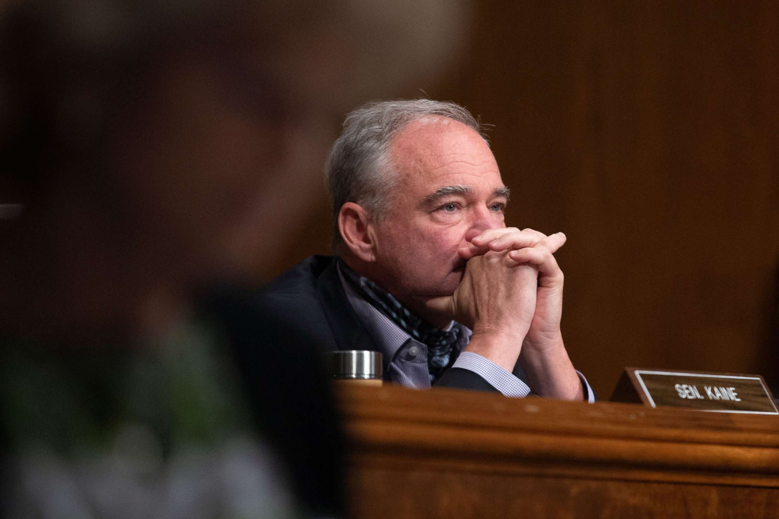 PHOTO: Senator Tim Kaine attends a hearing to examine COVID-19 response on Capitol Hill in Washington, June 23, 2020.
