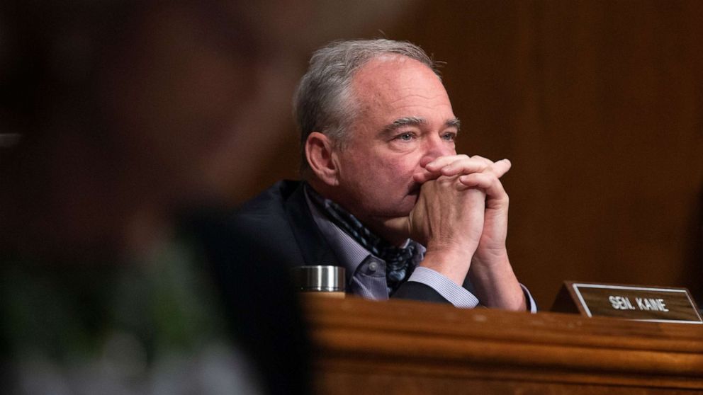 PHOTO: Senator Tim Kaine attends a hearing to examine COVID-19 response on Capitol Hill in Washington, June 23, 2020.