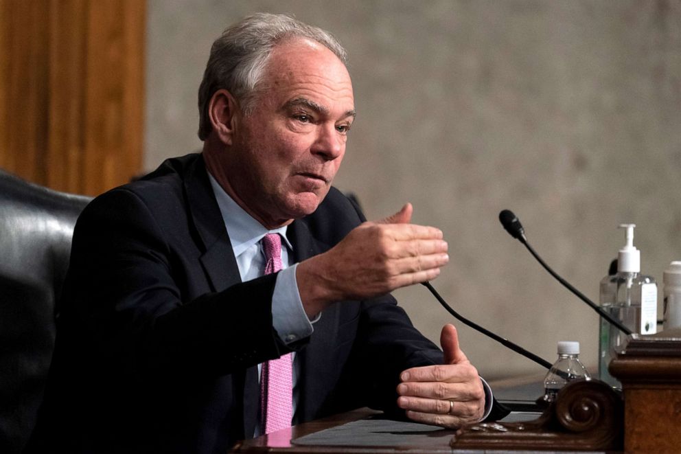 PHOTO: In this Dec. 7, 2021, file photo, Sen. Tim Kaine speaks during a Senate Foreign Relations Committee hearing at the U.S. Capitol in Washington, D.C.