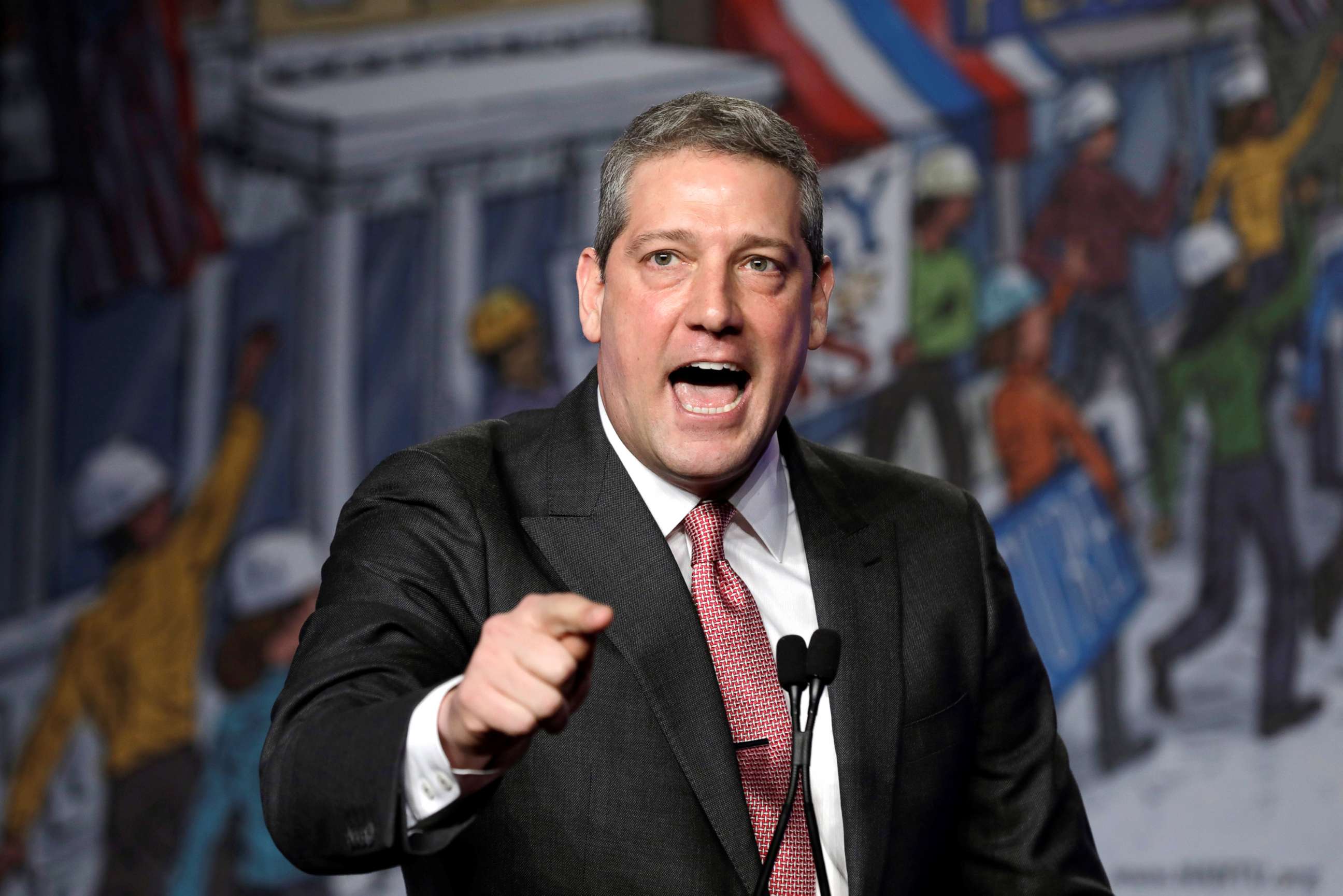 PHOTO: Democratic presidential candidate Rep. Tim Ryan speaks at the North America's Building Trades Unions (NABTU) 2019 legislative conference in Washington, April 10, 2019.
