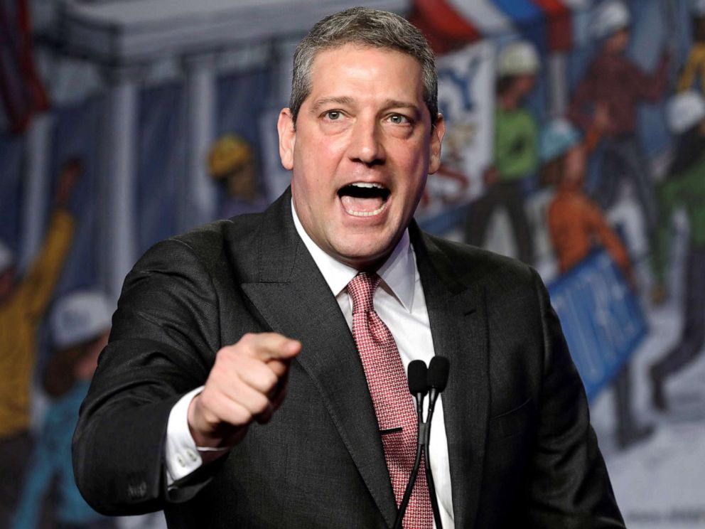 PHOTO: Democratic presidential candidate Rep. Tim Ryan speaks at the North Americas Building Trades Unions (NABTU) 2019 legislative conference in Washington, April 10, 2019.