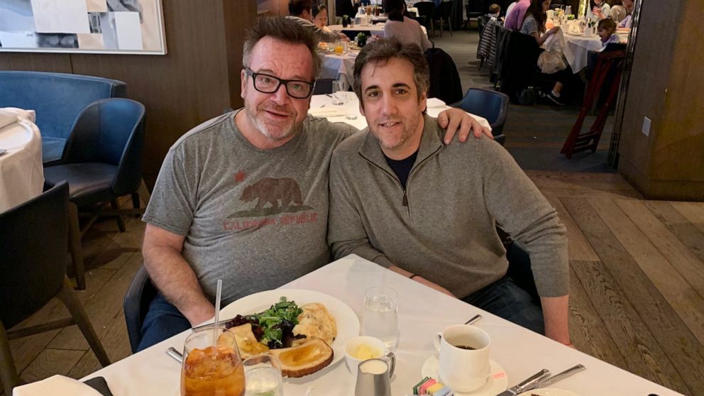 PHOTO: Tom Arnold and Michael Cohen are pictured together in a photo shared on Tom Arnold's Twitter account, April 5, 2019.