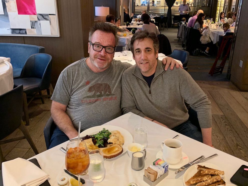 PHOTO: Tom Arnold and Michael Cohen are pictured together in a photo shared on Tom Arnold's Twitter account, April 5, 2019.