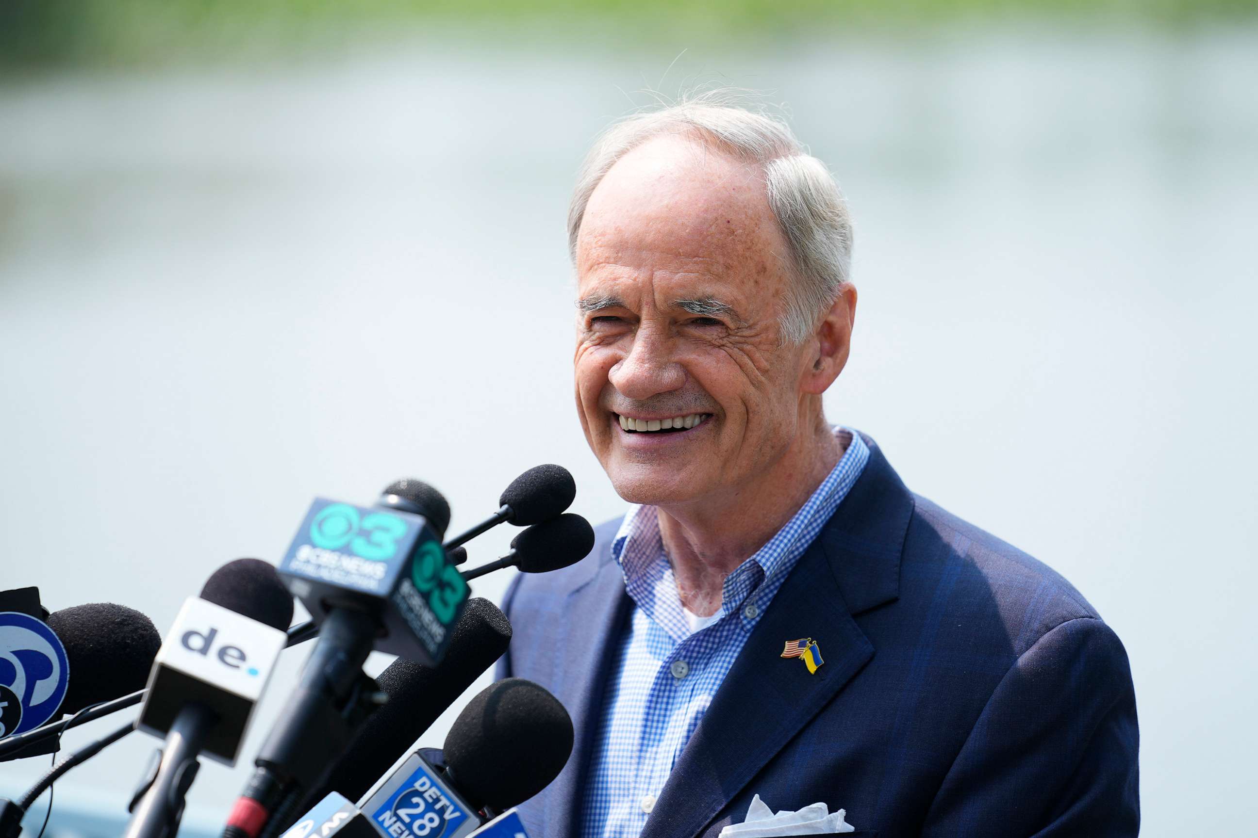 PHOTO: Sen. Tom Carper, D-Del., speaks during a news conference, May 22, 2023, in Wilmington, Del.