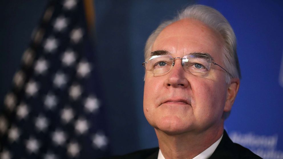 PHOTO: Former U.S. Heath and Human Services Secretary Tom Price participated in an event to promote the flu vaccine at the National Press Club Sept. 28, 2017 in Washington, DC.