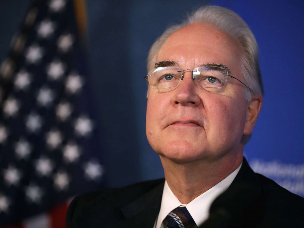 PHOTO: Former U.S. Heath and Human Services Secretary Tom Price participated in an event to promote the flu vaccine at the National Press Club Sept. 28, 2017 in Washington, DC.