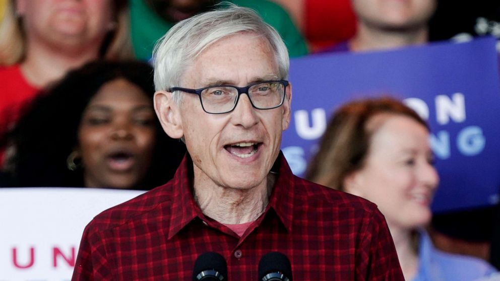 PHOTO: Wisconsin Gov. Tony Evers speaks during an event attended by President Biden at Henry Maier Festival Park in Milwaukee, Sept. 5, 2022.