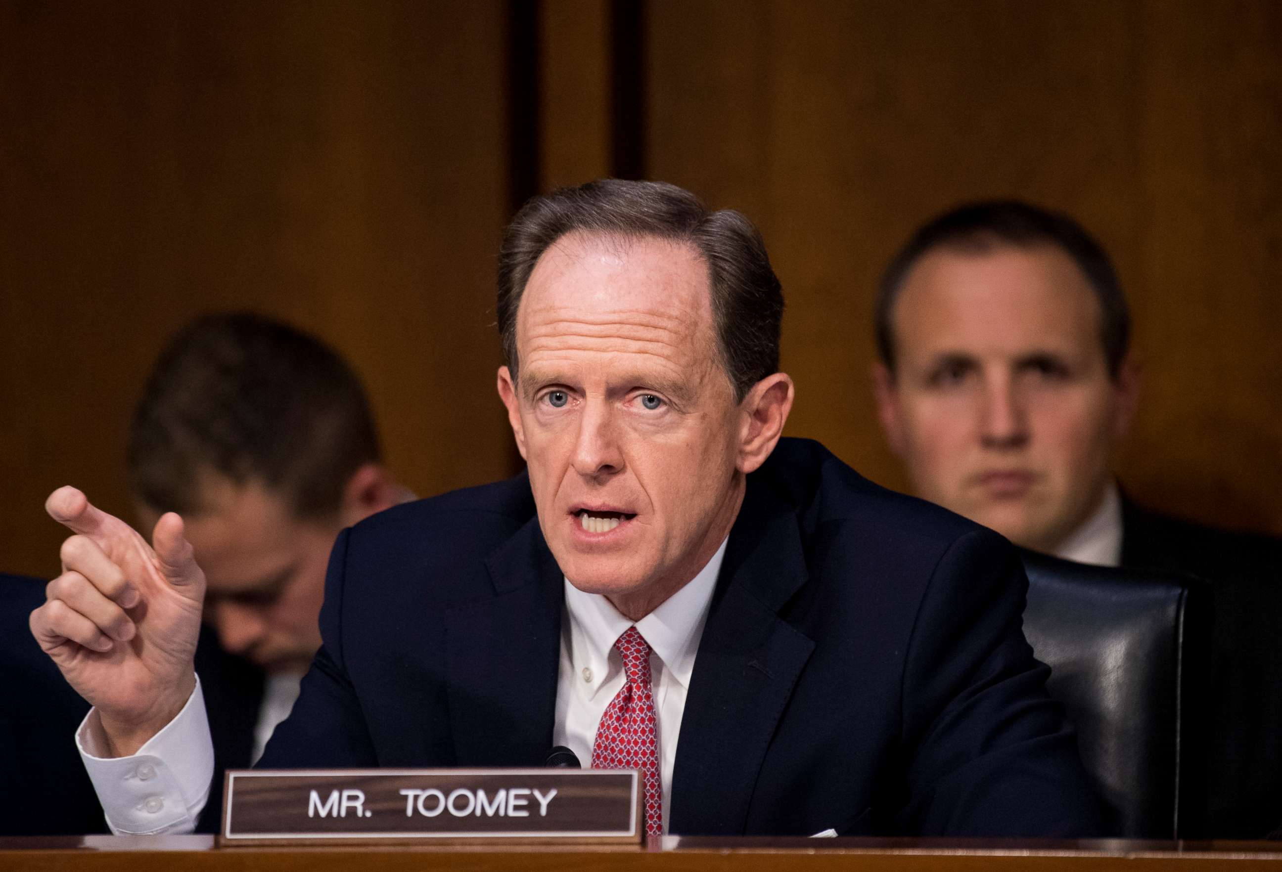 PHOTO: Sen. Pat Toomey, speaks during the mark up of the Senate's tax reform bill in the Senate Finance Committee on Thursday, Nov. 16, 2017.
