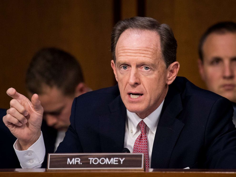 PHOTO: Sen. Pat Toomey, speaks during the mark up of the Senates tax reform bill in the Senate Finance Committee on Thursday, Nov. 16, 2017.