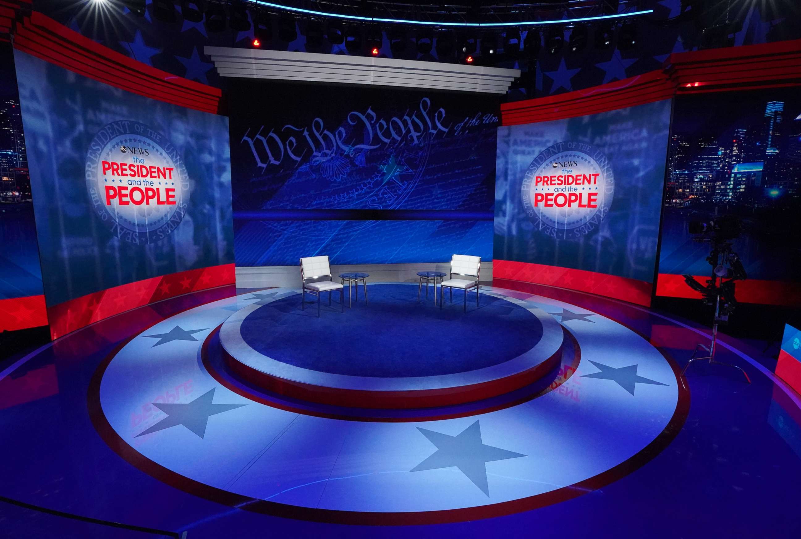 PHOTO: Seven weeks before Election Day, ABC News will host a town hall with President Donald Trump and uncommitted voters. ABC News chief anchor George Stephanopoulos will anchor the eventin Philadelphia, Sept. 15, 2020.
