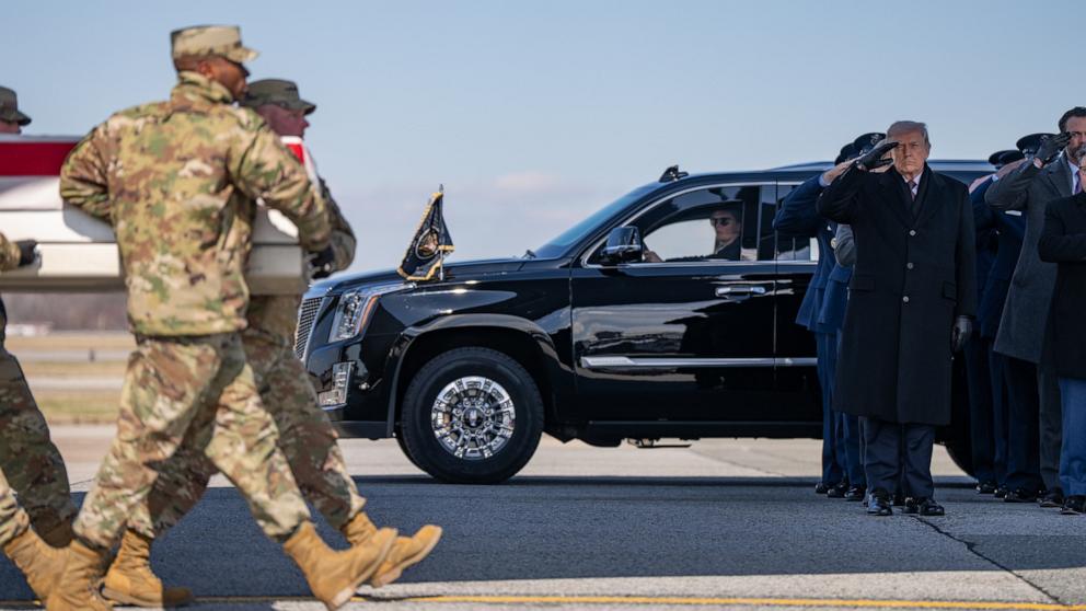 PHOTO: President Donald Trump attends a dignified transfer, March 18, 2026.