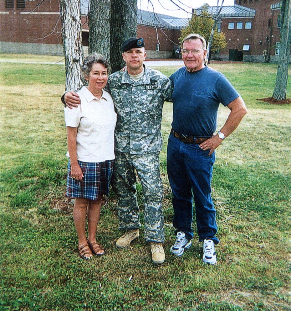 PHOTO: Then-Sgt. Travis Atkins’ parents, Jack and Elaine, visit their son at Fort Drum, N.Y., in 2006