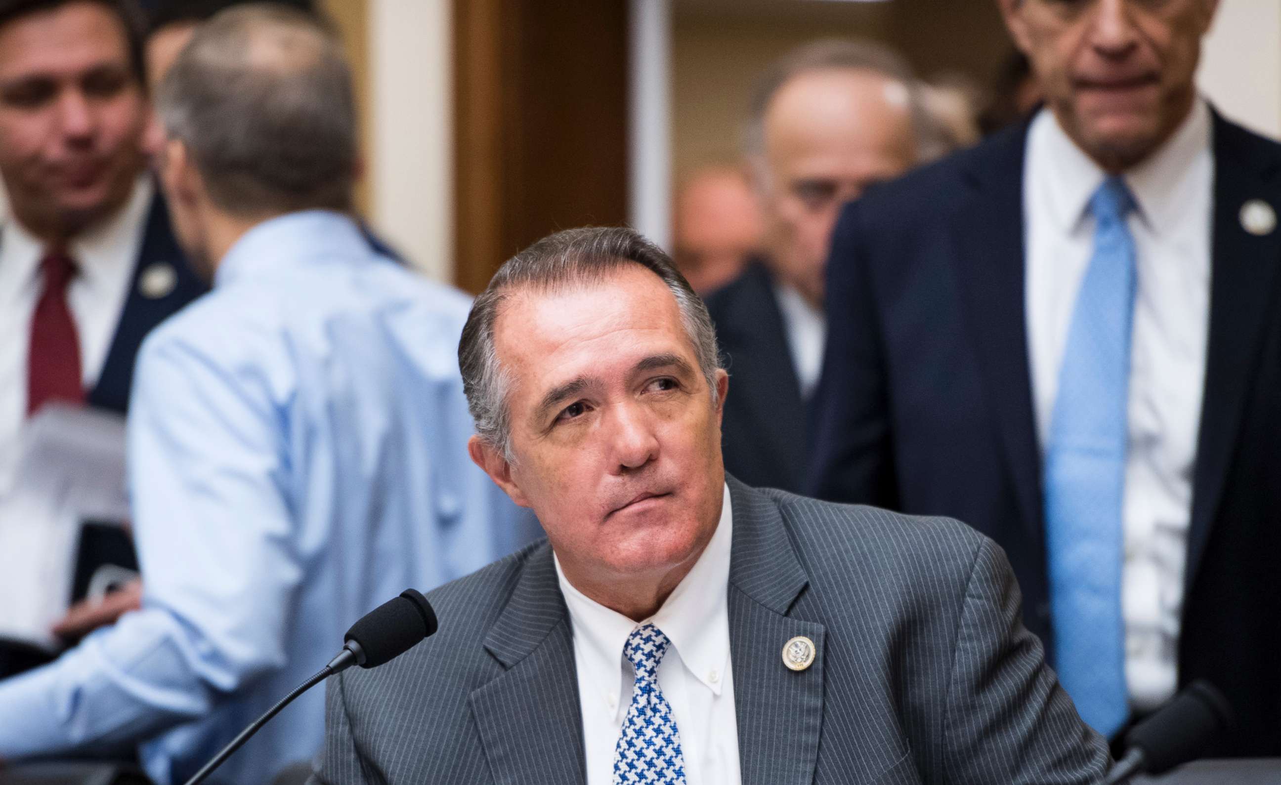 PHOTO: Rep. Trent Franks takes his seat as he arrives for the House Judiciary Committee hearing on oversight of the Federal Bureau of Investigation on Dec. 7, 2017.