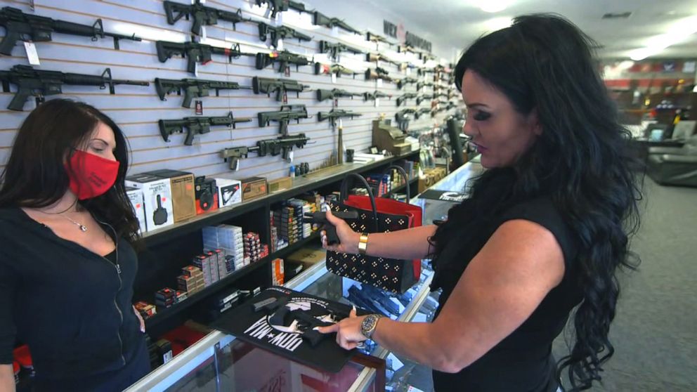 PHOTO: Trish Beaudet recently bought her first firearm, a handgun, out of a desire to protect herself and her family. She's one of a surge in first-time gun buyers in 2020.