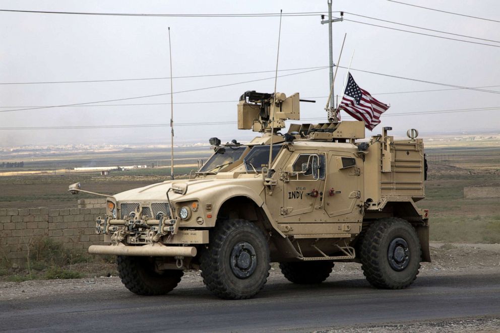 PHOTO: A convoy of US troops arrives back from northeastern of Syria, in Duhok, Kurdistan region, Iraq, Oct. 21, 2019.