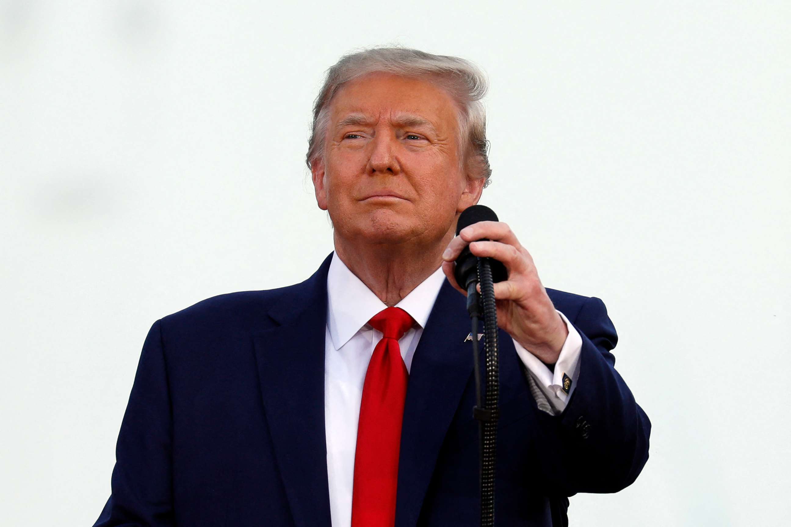 PHOTO: U.S. President Donald Trump speaks during the 2020 Salute to America on the South Lawn of the White House in Washington on July 4, 2020.