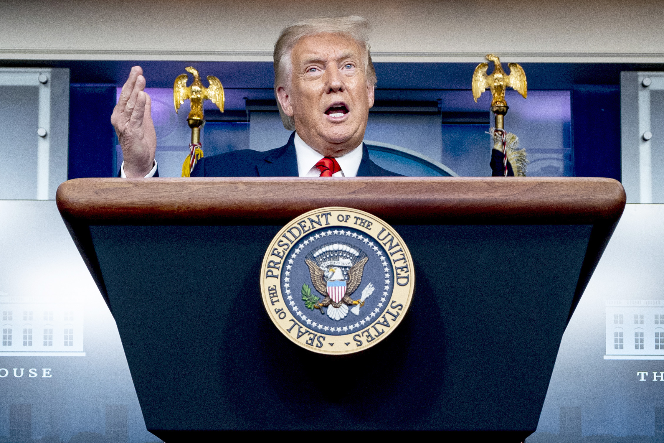 PHOTO: President Donald Trump speaks during a news conference in the James Brady Press Briefing Room at the White House, Aug. 31, 2020.