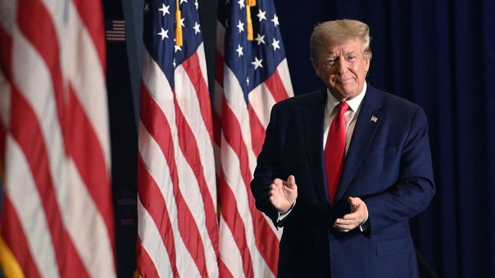 PHOTO: Former President Donald Trump arrives to speak at the America First Policy Institute Agenda Summit in Washington, D.C., July 26, 2022.