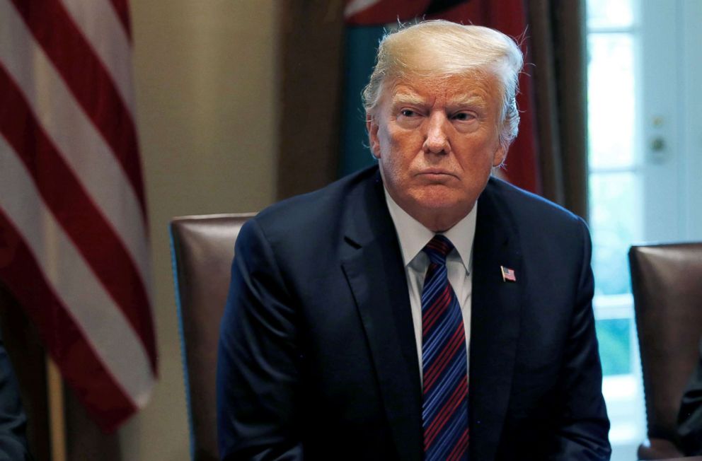 PHOTO: President Donald Trump meets with Kenya's President Uhuru Kenyatta in the Cabinet Room at the White House, Aug. 27, 2018. 