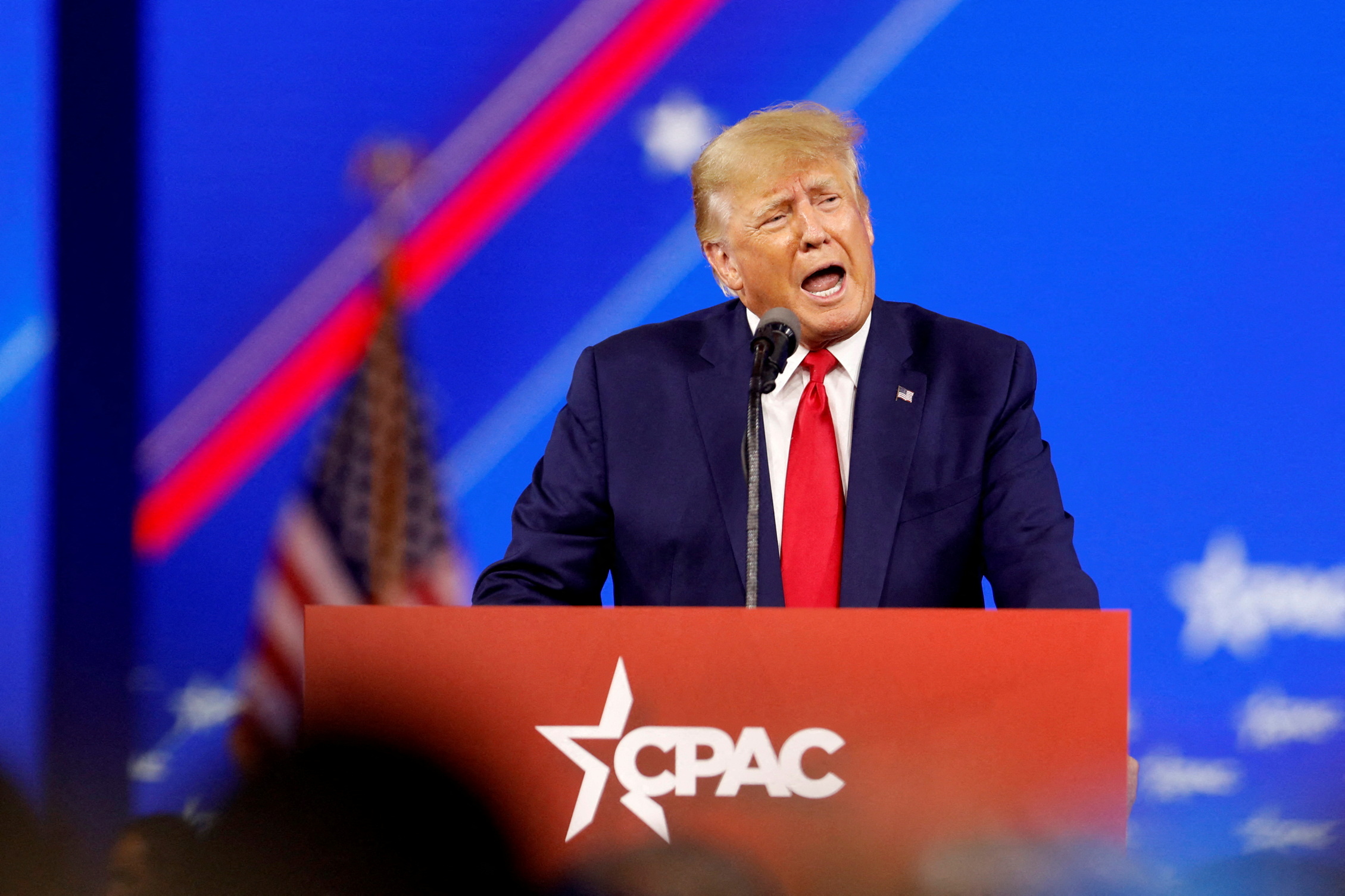 PHOTO: Former President Donald Trump speaks during the Conservative Political Action Conference (CPAC) in Orlando, Fla., Feb. 26, 2022.
