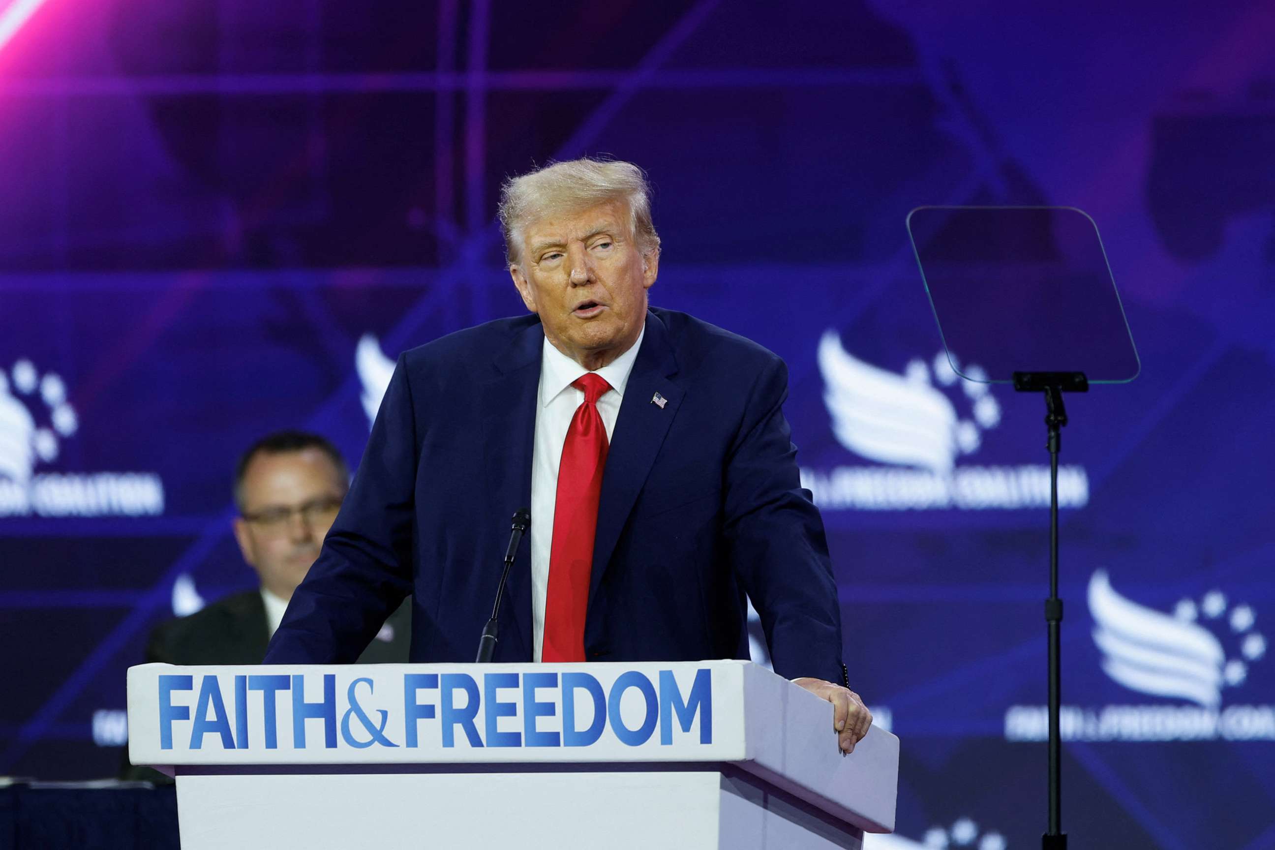 PHOTO: Former President Donald Trump addresses The Faith and Freedom Coalition's 2023 "Road to Majority" conference in Washington, D.C., June 24, 2023.