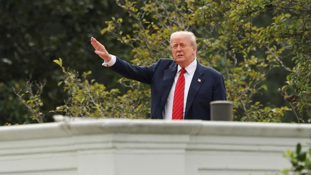 PHOTO: President Donald Trump on the roof of the White House, Aug. 5, 2025.
