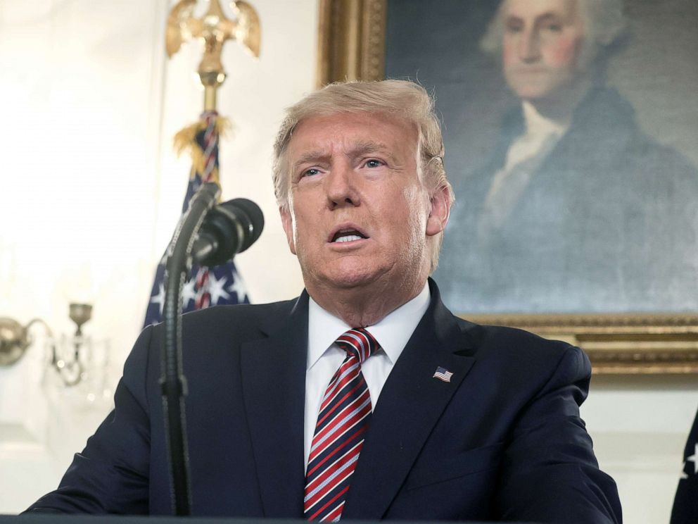 PHOTO: President Donald Trump delivers remarks on judicial appointments during an appearance in the Diplomatic Room at the White House, Sept. 9, 2020. 