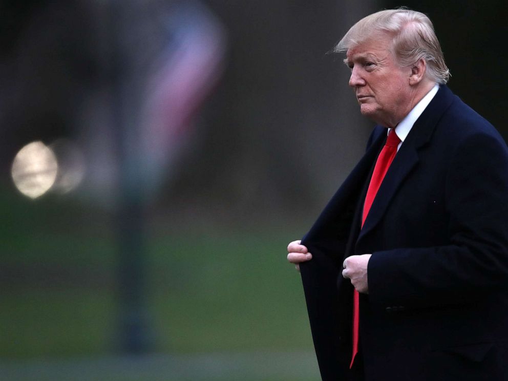 PHOTO: President Donald Trump returns to the White House after spending the weekend in Florida, March 24, 2019, in Washington, D.C.