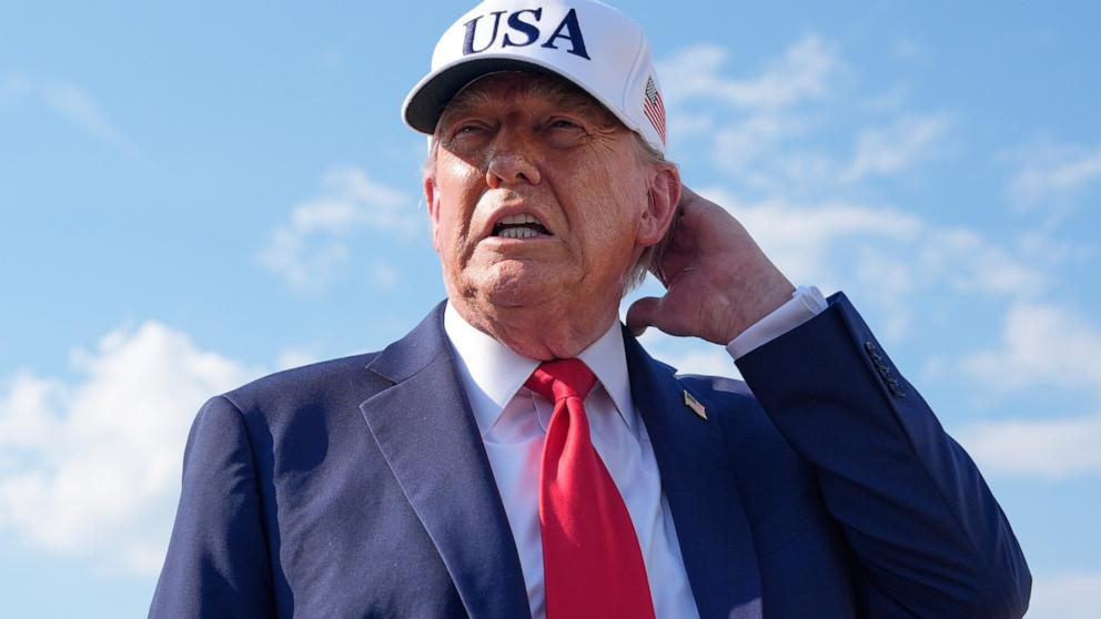 PHOTO: President Donald Trump talks to reporters before boarding Air Force One, July 3, 2025, at Joint Base Andrews, Md.