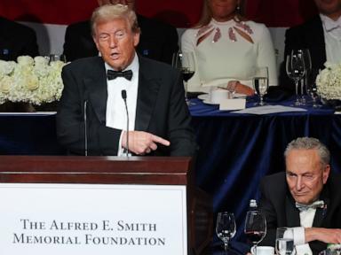 Trump and Harris trade jabs at Al Smith Dinner, though Harris wasn't there