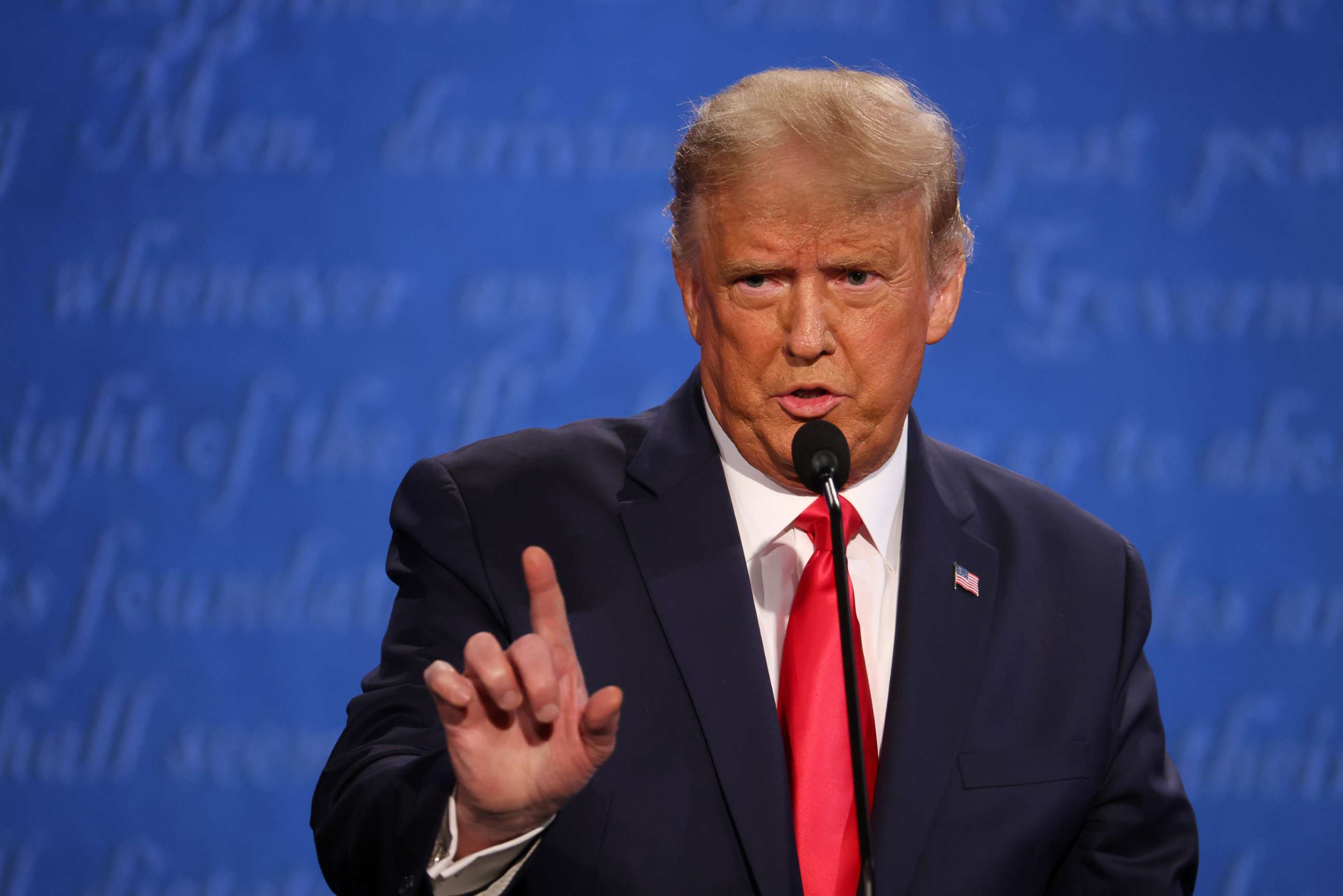 PHOTO: President Donald Trump participates in the final presidential debate of the 2020 campaign at Belmont University on Oct. 22, 2020, in Nashville, Tenn.